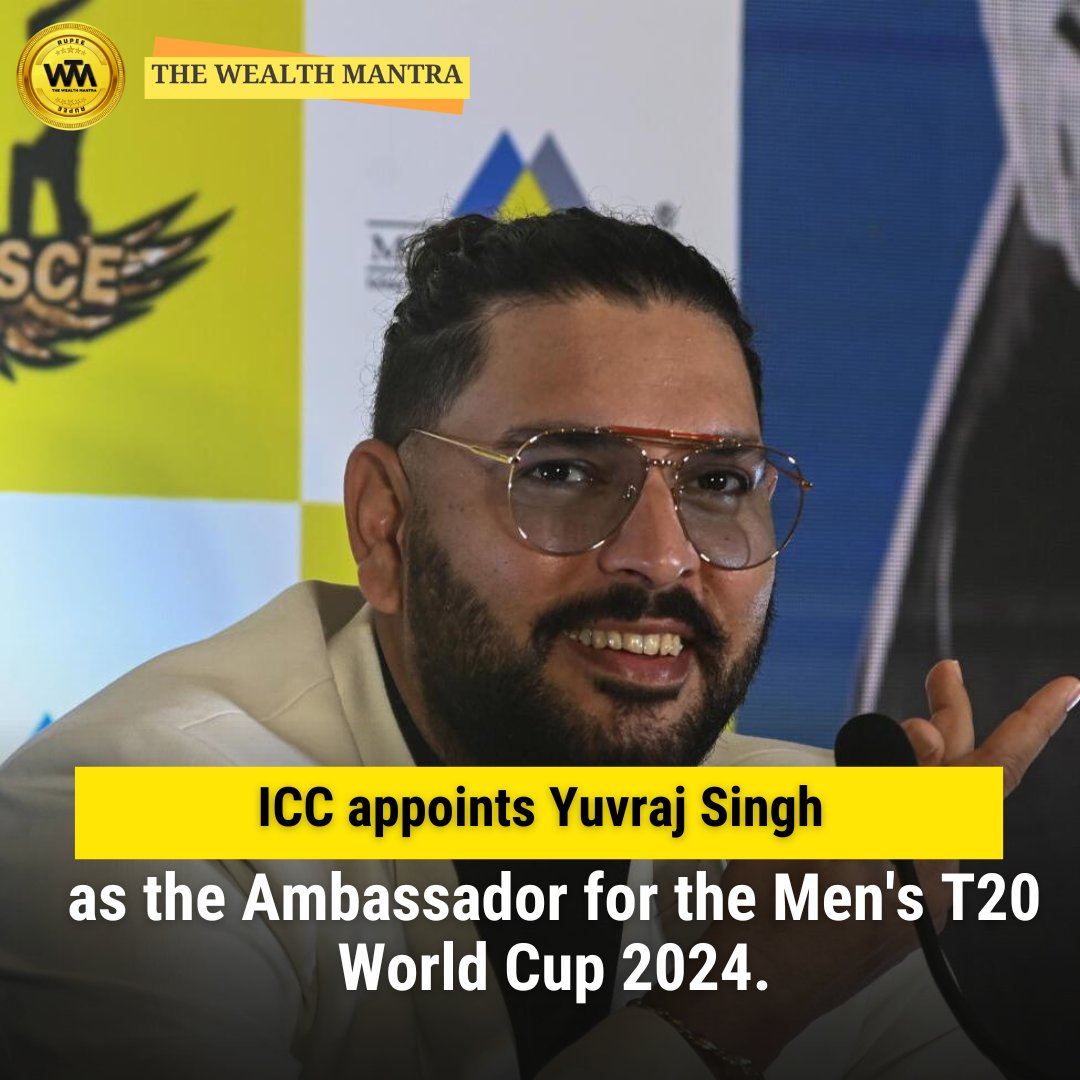 Yuvraj Singh named ICC Men's T20 World Cup 2024 Ambassador

#yourajsingh #icc #ipl #ipl2024 #worldcup #thewealthmantra #saivuconsulting #worldcup