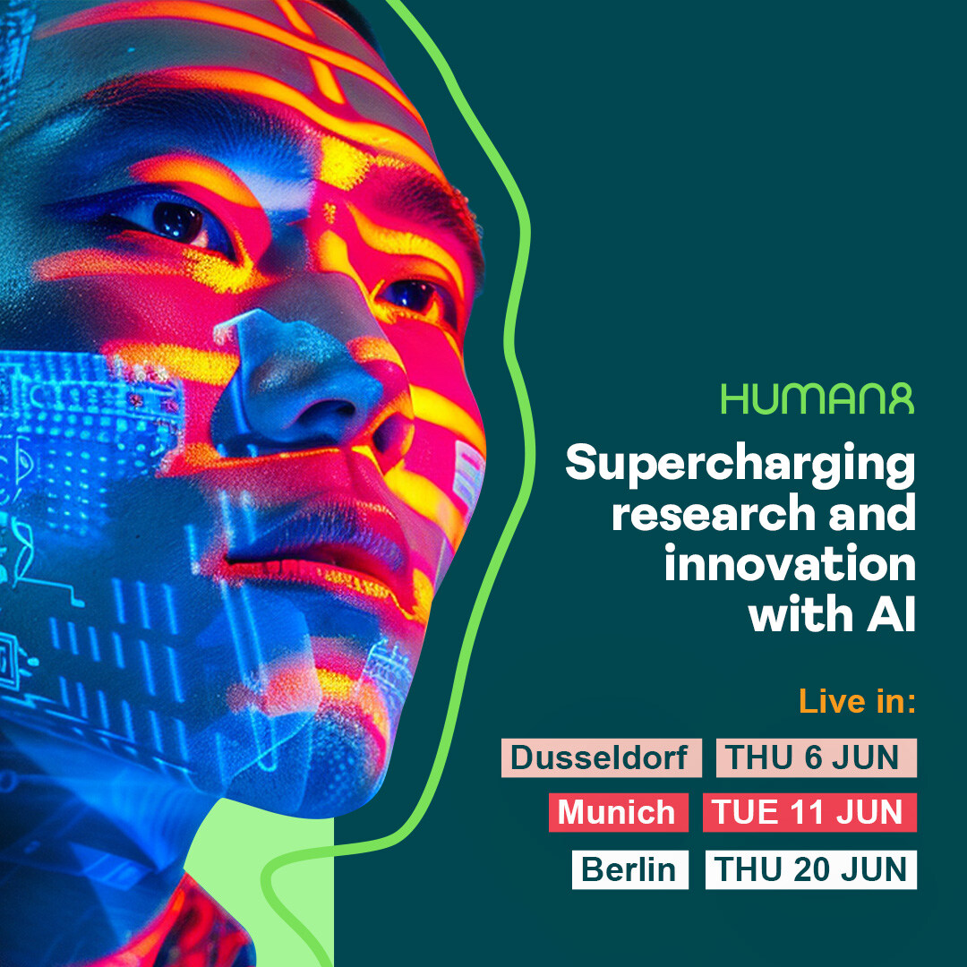 Hey Germany! 👋 We're heading to a city near you this June to help you to supercharge #research and #innovation with #genAI... 📍Dusseldorf on 6th June 🔗 inspire.wearehuman8.com/4a3CzwB 📍Munich on 11th June 🔗 inspire.wearehuman8.com/3y7Ah2c 📍Berlin on 20th June 🔗 inspire.wearehuman8.com/49W9C60