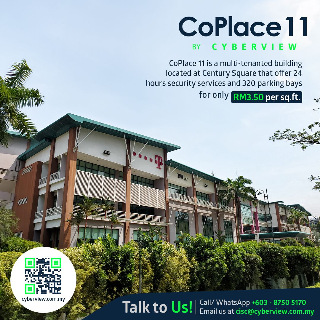 Unlock the next chapter of your business journey in a Global Tech Hub with us! Introducing CoPlace 11, located in the heart of Cyberjaya, with a vibrant tech ecosystem designed to catapult businesses into the forefront of the digital age. @Twt_Cyberjaya