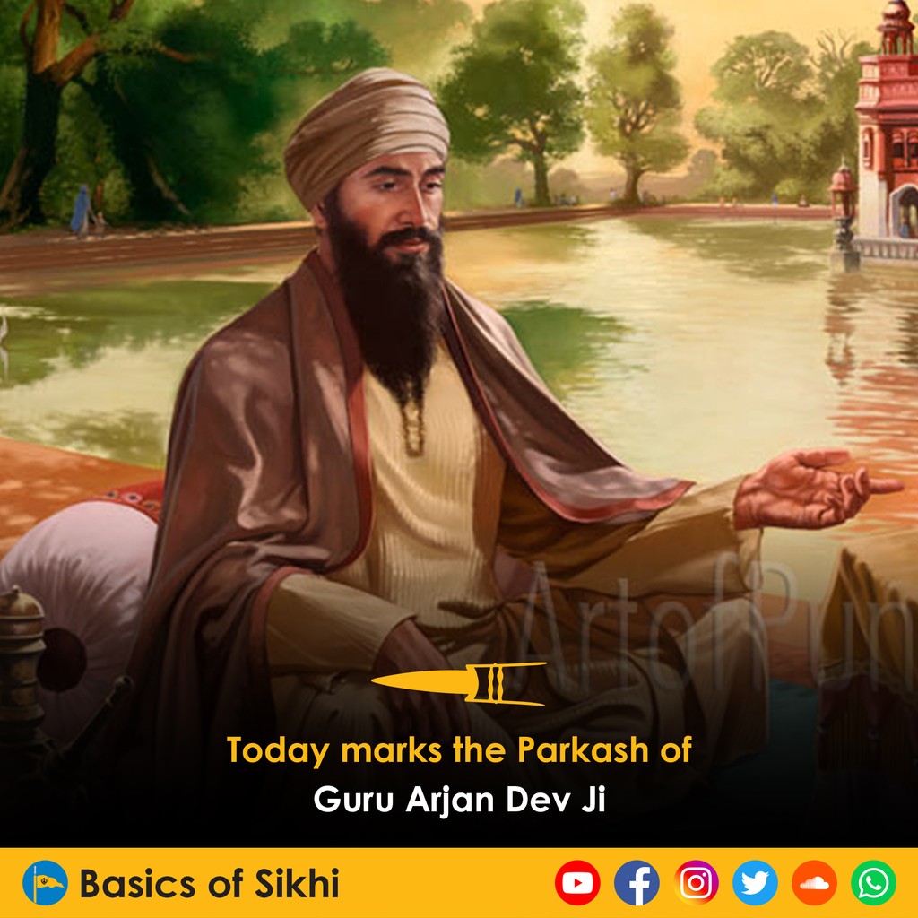 Today marks the Prakash Purab of Sri Guru Arjan Dev Ji Maharaj. On this day, let us remember Guru sahib, as by saying their name, you will become liberated. #GuruArjanDevJi #ParkashPurab #Sikhi #Waheguru #History #Guru #Sikhism #Sikh #BasicsofSikhi
