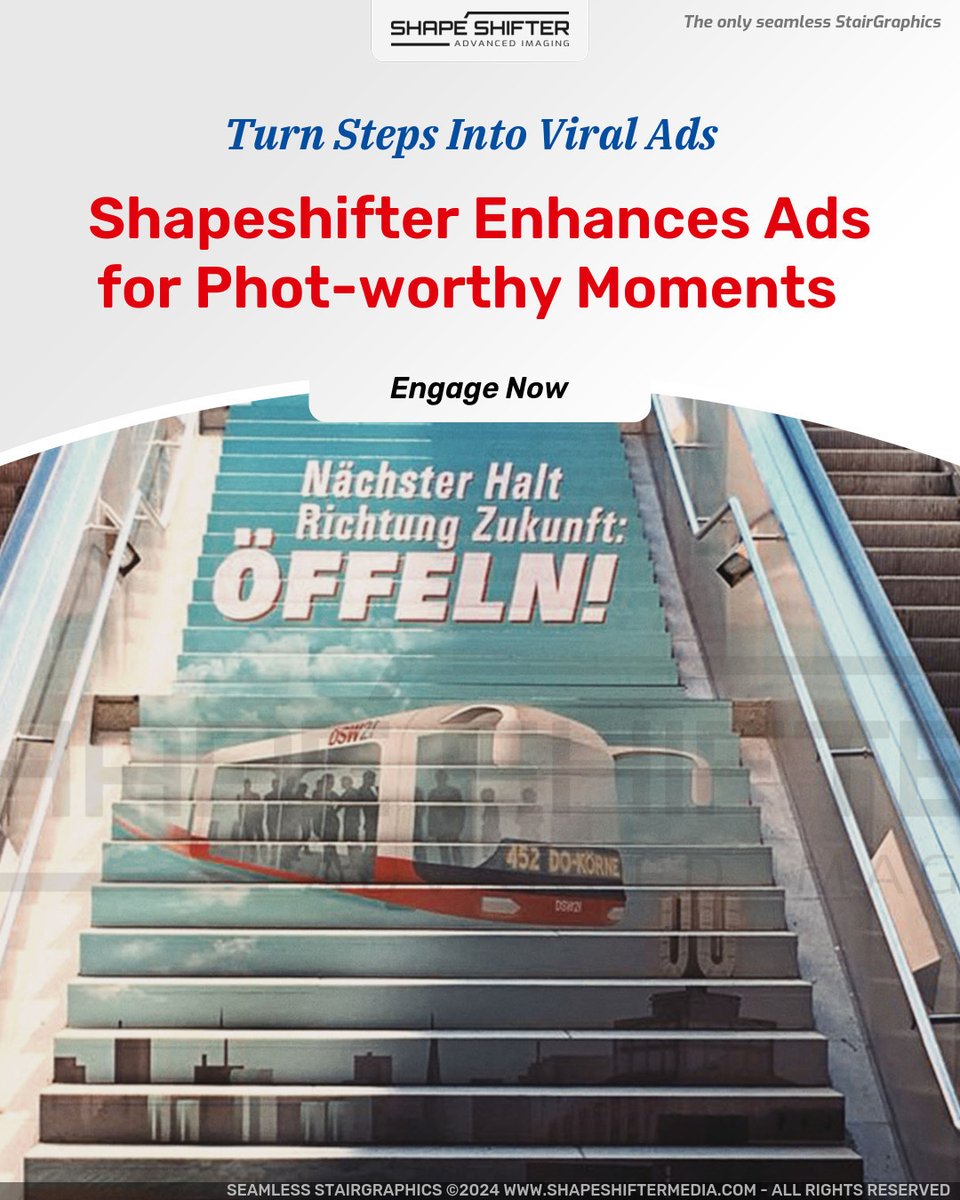 ssm.li Turn Steps Into Viral Ads Shapeshifter Enhances Ads for Phot-worthy Moments Engage Now #stairs #art #paintedstairs #stairart #stairgraphics #printmedia #graffitiart #decoration #urbanwalls #floorwraps #vinylwraps #animestairs #realestate