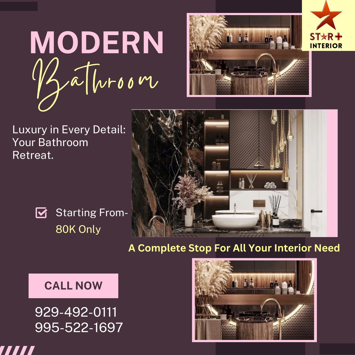 STAR PLUS INTERIOR

Elevate your bathroom with our premium fixtures and accessories. Let's turn your bath time into a spa-like retreat! 
Book your appointment with us 
 #interiordesigner #architecturedesign #homedecorideas #homestylingideas #latestdesigns