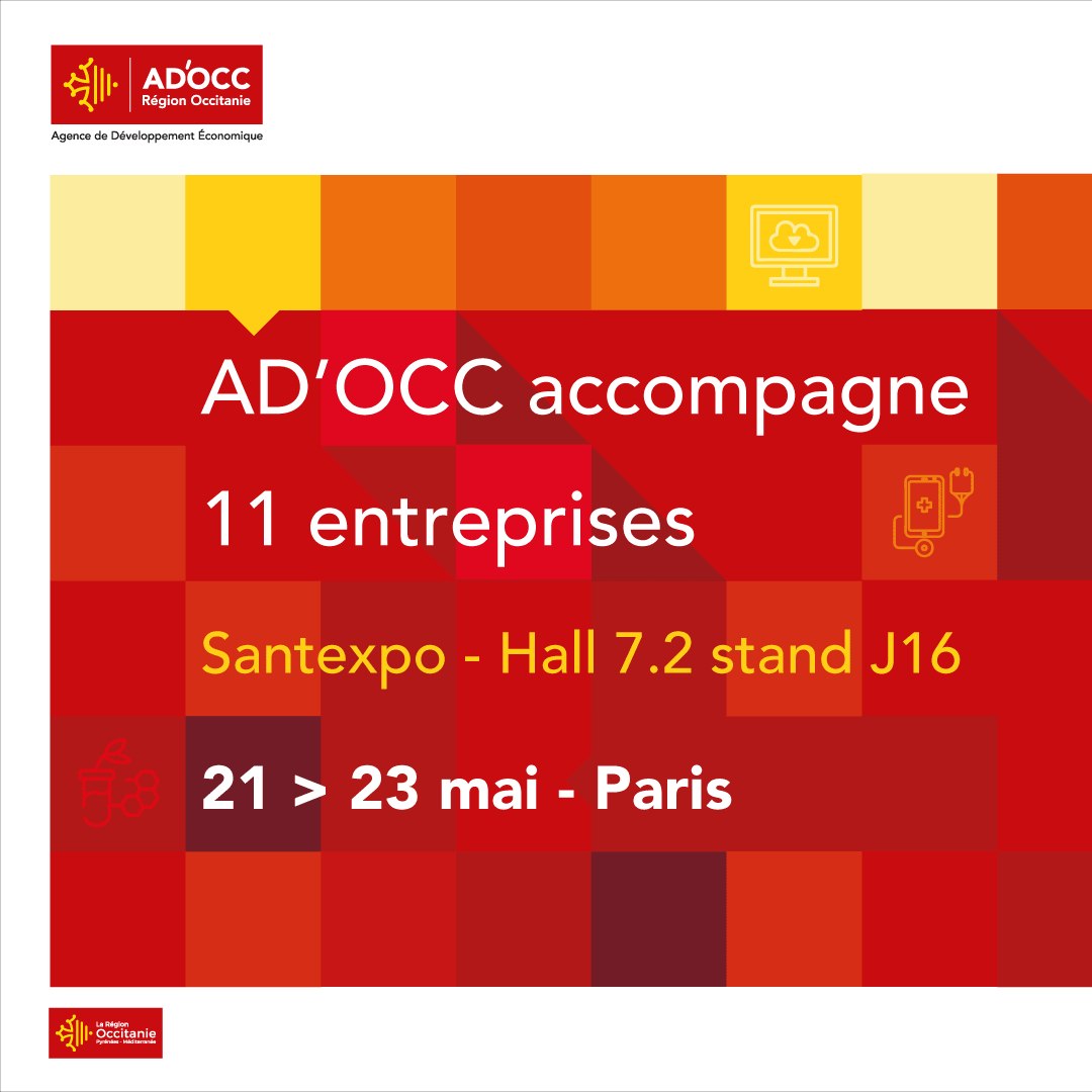 Pour la 2e année consécutive, l'@Occitanie et @ADOCC_ seront présents à @parisSANTEXPO 🩺
📅du 23 au 25 mai porte de Versailles !

SantExpo est l’événement leader autour de la santé qui rassemble les décideurs et professionnels publics et privés !🧑‍⚕️ 
👉ow.ly/EFzs50RoZCE