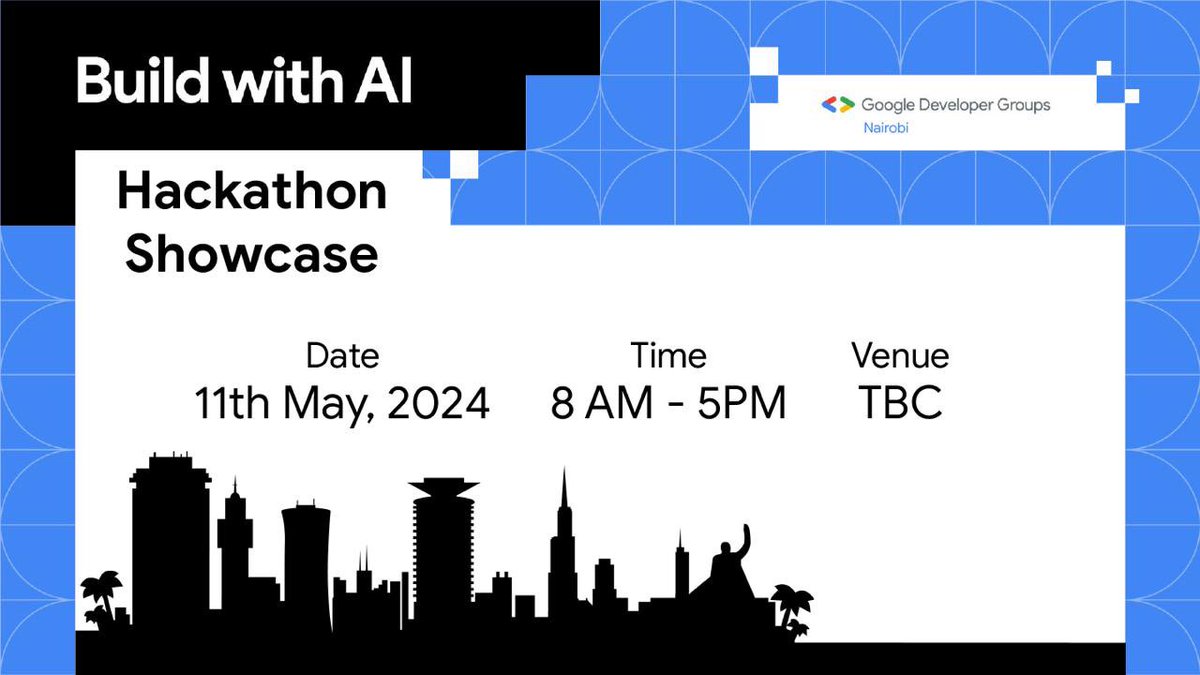 Get ready to unleash your creativity at the #BuildWithAI @GDG_Nairobi Hackathon! Craft game changing ideas that will reshape industries and systems! Tickets drop Thursday from 9:00 AM🙌🏾 This tech-centric event demands prior technical chops. Let’s light up the world! 🌟🚀
