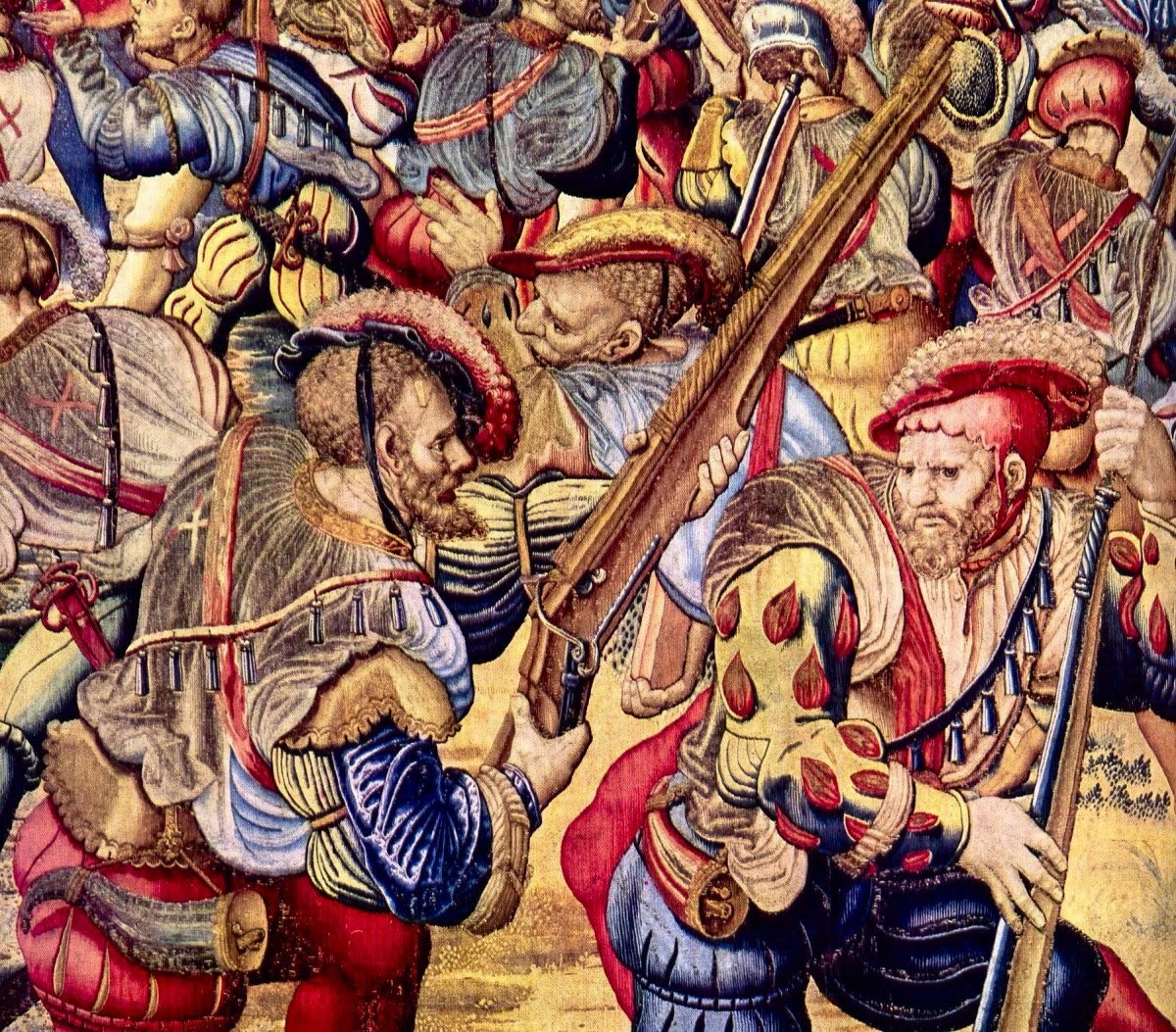 #TalDíaComoHoy de 1524 se produjo la batalla de Sesia. Las virtudes del arcabuz quedaron probadas pues vencieron a la caballería pesada francesa en campo abierto. A corta distancia, los proyectiles atravesaron fácilmente las corazas de los jinetes franceses.