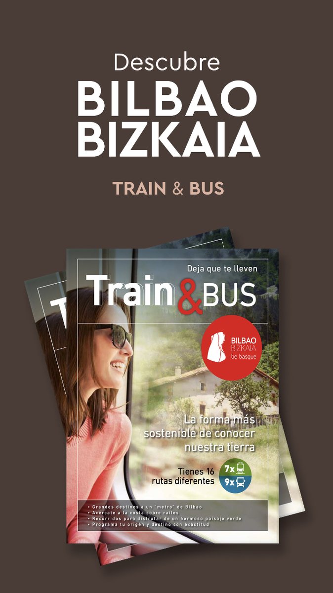 #Train & #Bus La forma más sostenible de conocer nuestra tierra. En este folleto encontrarás 16 rutas diferentes (7 en tren y 9 en autobús). 🚆🚌 i.mtr.cool/vdtylqghuf