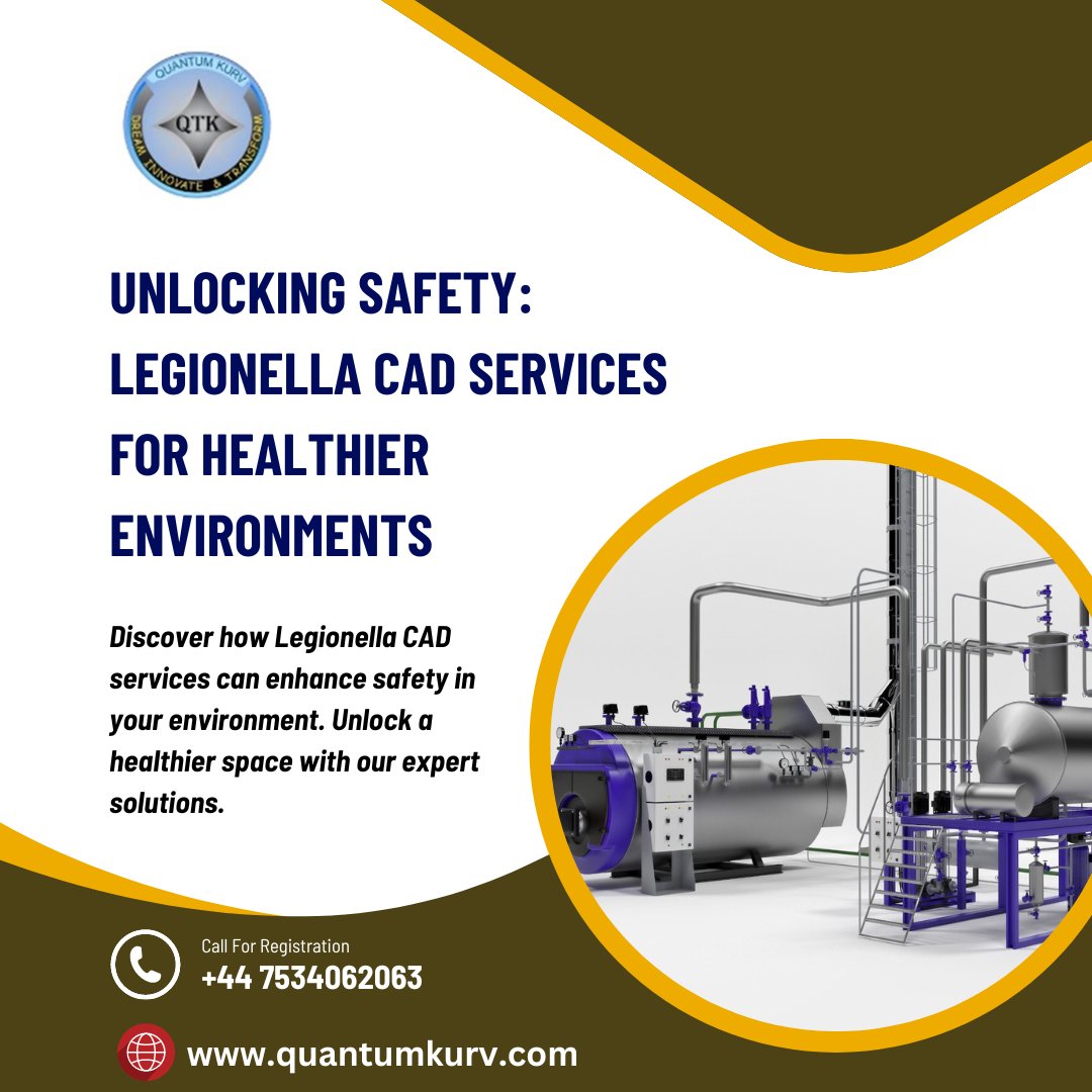 #CAD #legionellarisk #CadOutsourcing #caddrawings #legionella
Unlock safety with Legionella CAD services for healthier environments. Discover how we keep your spaces safe from harmful bacteria. Learn more today!
Phone: +44 7534062063
Email: support@quantumkurv.com