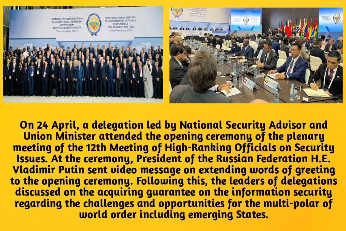 Myanmar Delegation led by Union Minister Admiral Moe Aung Participates in 12th Meeting of High-Ranking Officials on Security Issues (II) #WhatsHappeningInMyanmar @CNN @Maywong @cnnbrk @XHNews @MayWongCNA @straits_times @ChannelNewsAsia @China2ASEAN @CECCgov