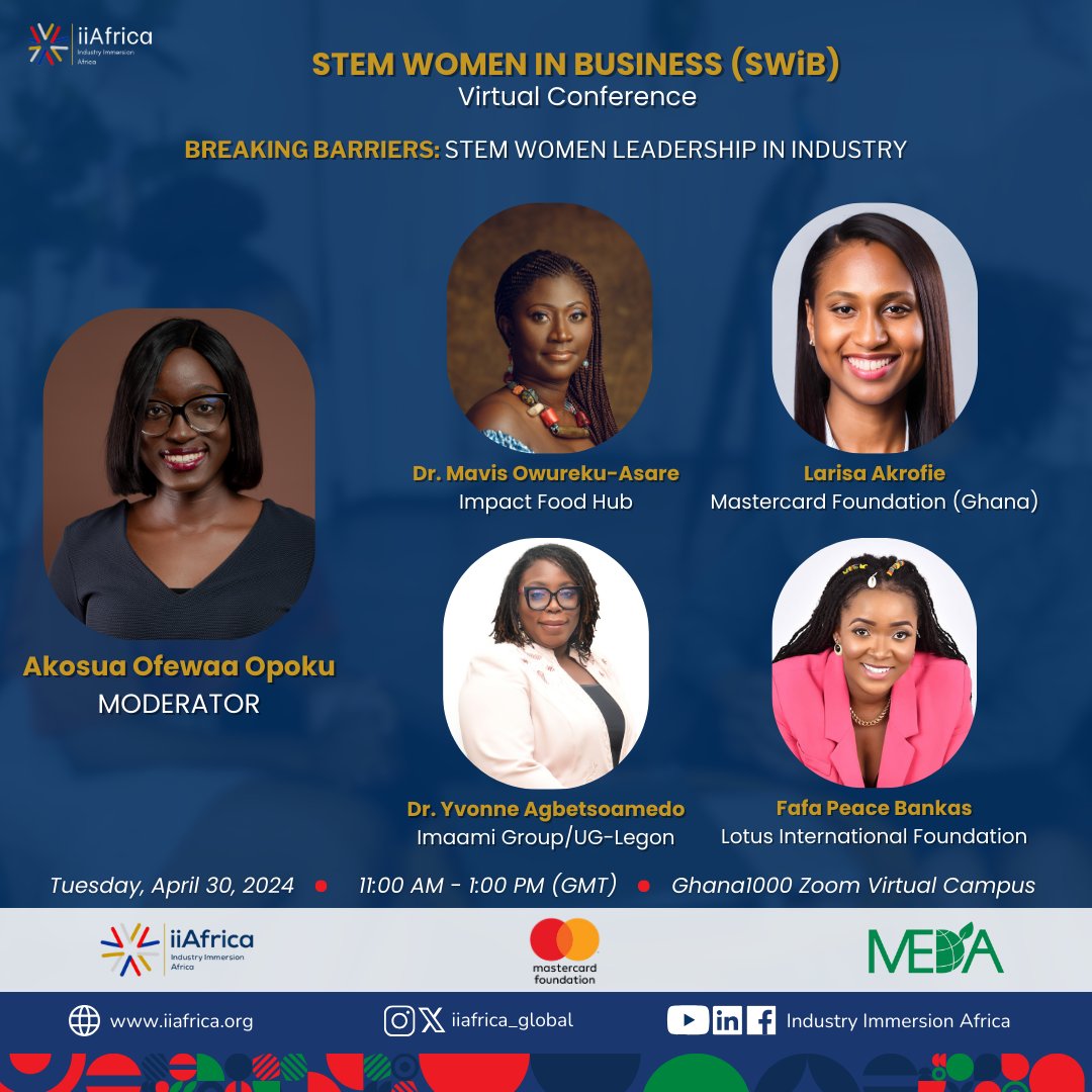 2 HOURS TO GO!

Forgot to register? Tap the link below for swift registration and access to the virtual platform.

events.zoom.us/ejl/AnSqP3EY_u…

#WomenInLeadership #STEMWomenInBusiness #WomenInSTEM #STEMWomen #iiAfrica #SWiB #SWiB2024 #BreakingBarriers #InspireInclusion