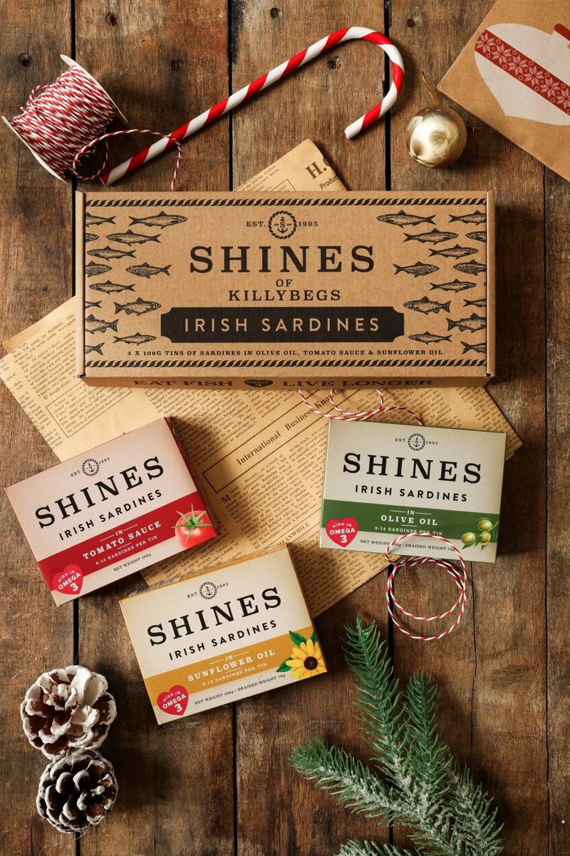 Give the gift of #Shines! We have a lovely selection of #gift hampers on our webshop. Always nice to receive something #Irish and #tasty. Browse, buy & send from shinesseafood.ie/product-catego…