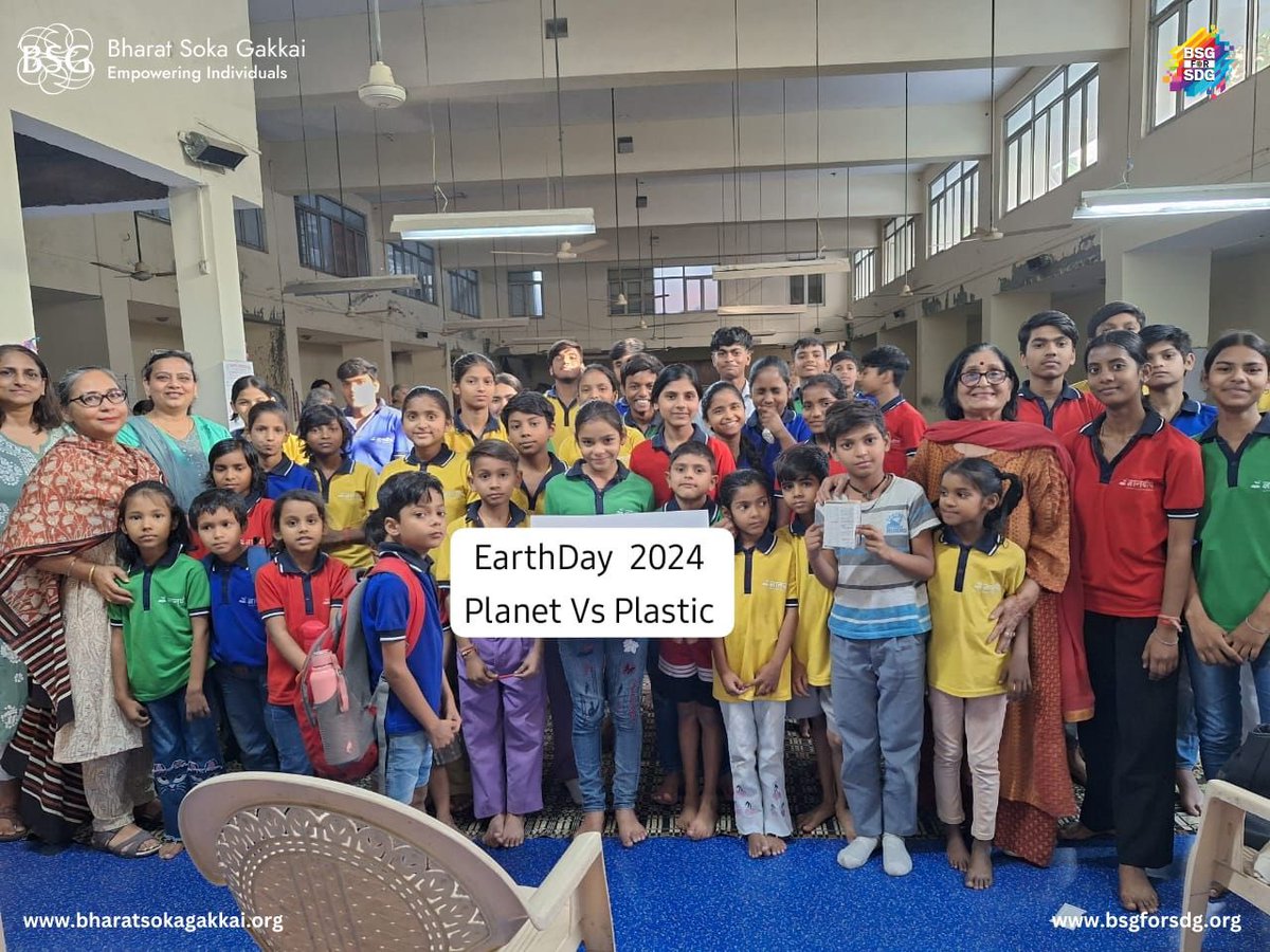 #BharatSokaGakkai volunteers celebrated Earth Day on April 24, 2024, with over 40 students from the Gyandeep Growth Foundation, an organization that promotes the importance of education for economically disadvantaged communities. (1/3)