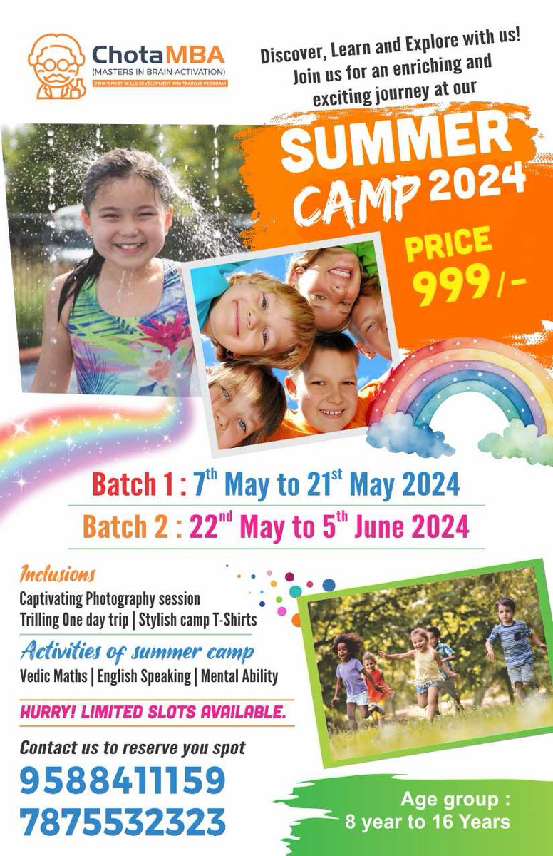 Get ready for the summer camp 2024.
#chota #mba #skill #development #training #institute #sambhajinagar #padegaon #english #iitjee .