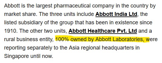 Pulak Prasad says he never invests in MNCs because of their shenanigans of routing business through private subsidiaries instead of listed cos. Abbott USA sells bestseller Ensure & Pediasure through its private sub & not Abbott India. P&G also has pvt sub for Ariel, Tide, Pantene