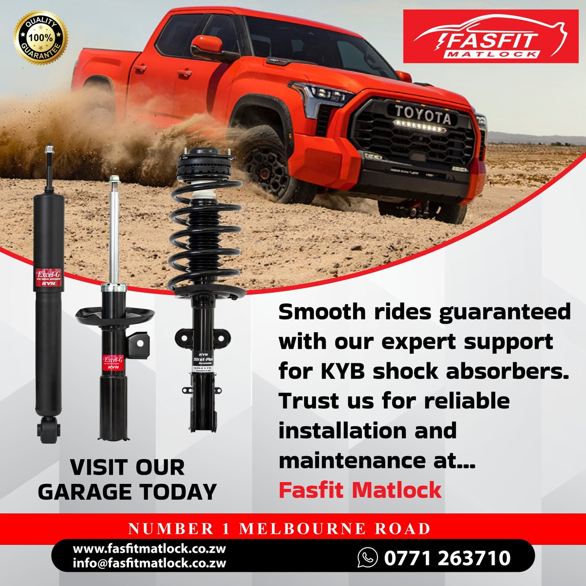 No more Tuesday bumps! Smooth out your ride with our expert shock absorber service at Fasfit Matlock. Say goodbye to pothole woes and hello to a smoother journey ahead. Get back on track with confidence.