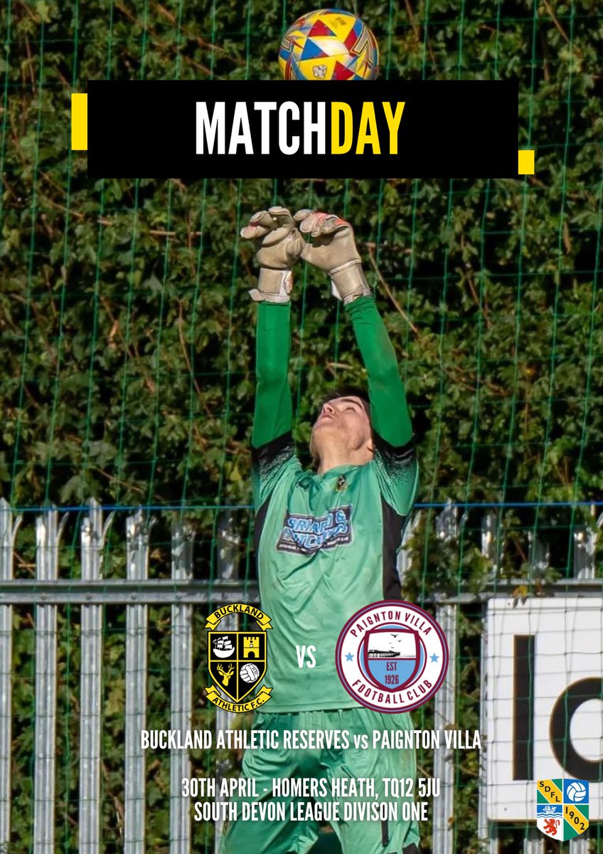 ⚽️ | It’s Matchday!

𝙍𝙚𝙨𝙚𝙧𝙫𝙚𝙨 𝘼𝙘𝙩𝙞𝙤𝙣

🗓 Tuesday 30th April
🆚️ @PaigntonVillaFC 
🏆 @sdfl2020 Division One
🏟 Homers Heath, TQ12 5JU
💷 Admission £FREE
⏱️ 7:30pm KO

🍺🍔 Homers Bar and Kitchen open from 6pm.

#UpTheBucks 🟡⚫️