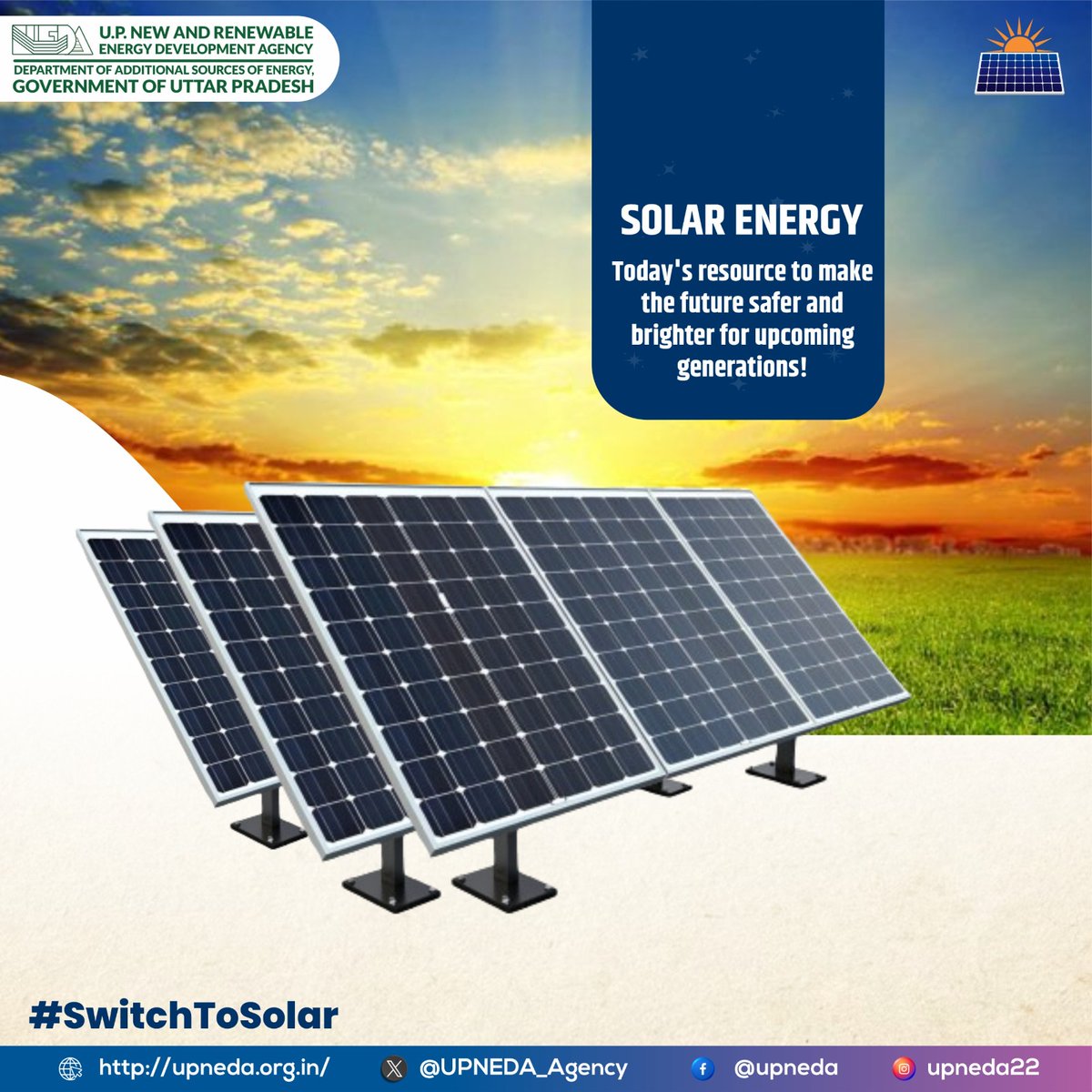 Embrace the potential of solar energy today, paving the way for a safer and brighter tomorrow.

#SwitchToSolar #UPNEDA #RenewableEnergy
#GoSolar #upneda_agency
@CMOfficeUP
@aksharmaBharat
@isomendratomar
@ChiefSecyUP
@IASMaheshGupta
@MinOfPower
@UppclChairman
@RajKSinghIndia…