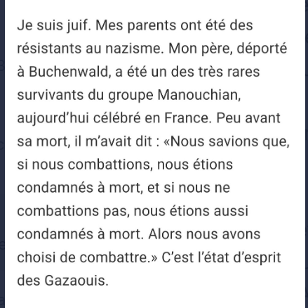 @JackyCho8 T'es au courant que Stambul est fils d'un ancien membre du groupe manouchian ?! De plus tu déformes complètement ces propos. Cracher sur les gens qui ont la mémoire de la shoah inscrit dans leur chair, votre indignité atteint des sommets à JJR