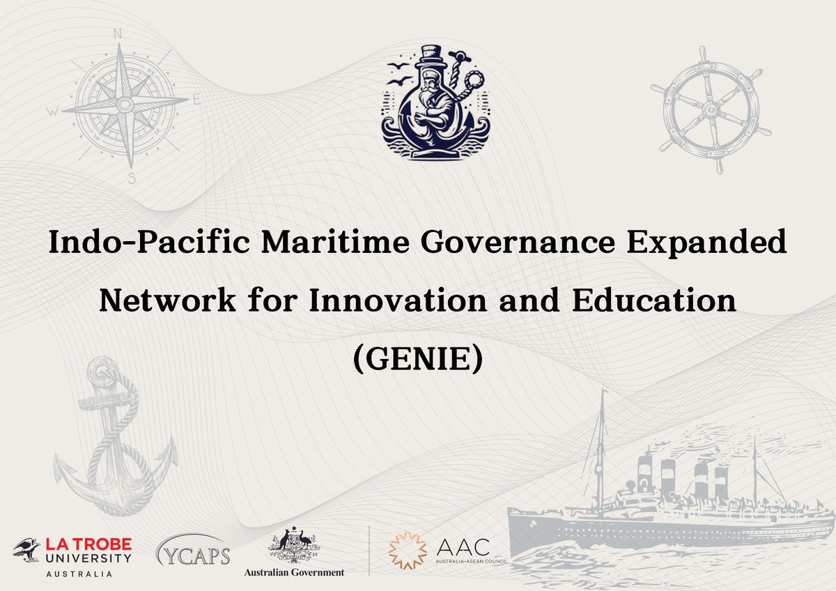 Applications close TONIGHT for our Maritime GENIE program with @ycapsjapan, supported by @dfat Australia-ASEAN Council. Participants from Australia & Southeast Asia will receive maritime governance training, including funded workshops in Jakarta & Sydney. latrobe.edu.au/news/announcem…