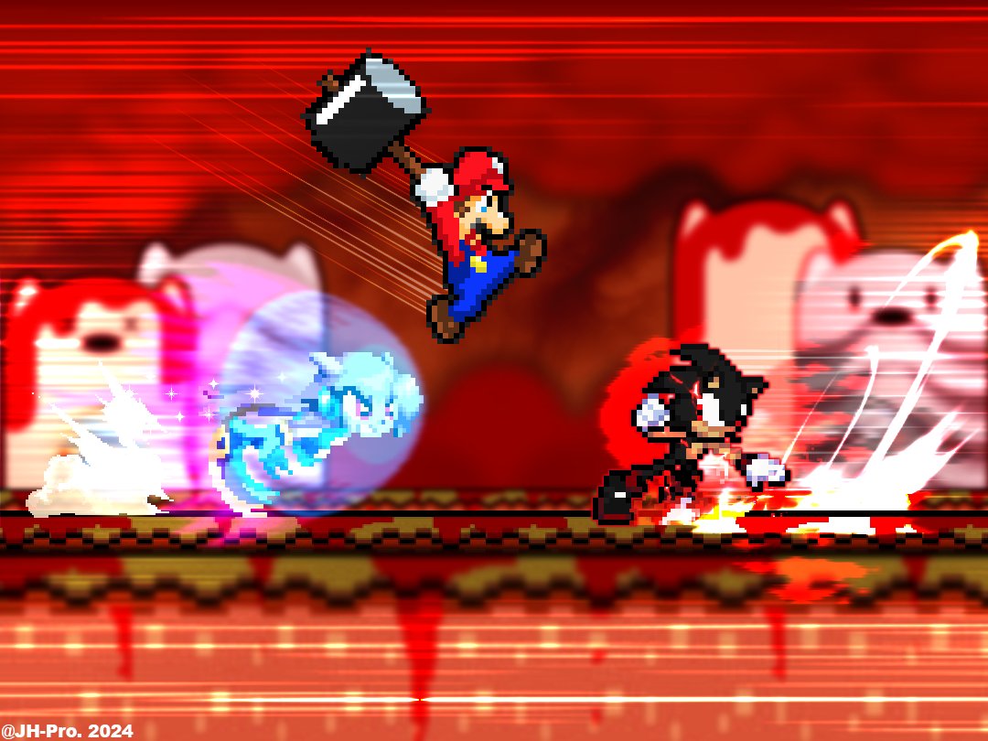 (What if) Mario and Lilac vs Evil Sonic