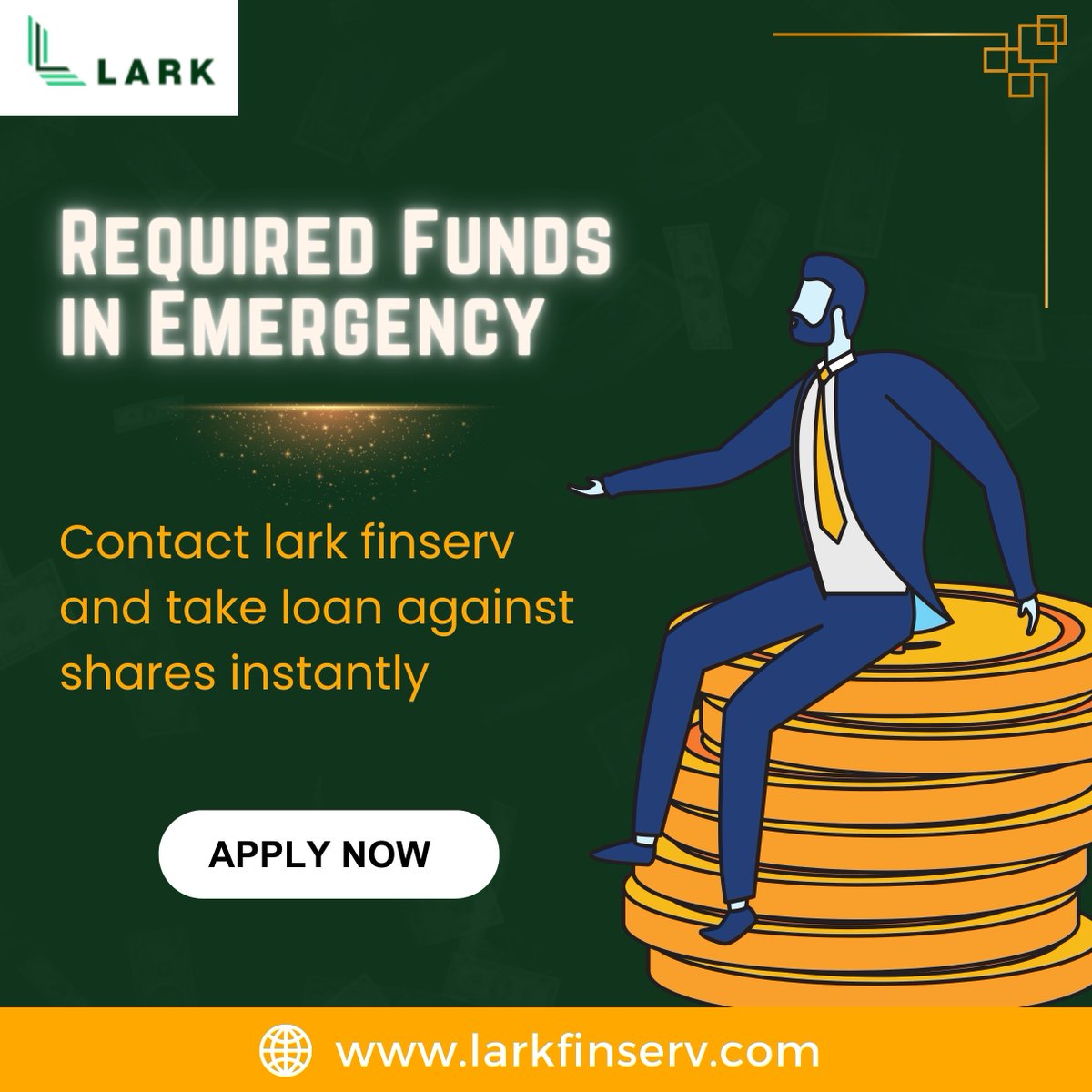 Facing an emergency and need funds urgently🤔🤔?

Look no further! Contact Lark Finserv and get an instant loan against shares 🤗💼💰 

#LarkFinserv #EmergencyFunds #LoanAgainstShares #InstantLoan #FinancialAssistance #FinancialSupport #EmergencyCash #UrgentFunds