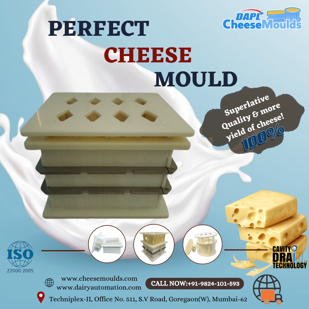 Perfect best Cheese Moulds And Superier Texture More Increase your yield of Paneer. DAPL Are Micro Perforated Manufacturer and supplier in Pan India. Visit : cheesemoulds.com

#paneermould #cheesemould #dairyproduct #DAPL #hardcheese #softcheese #dairyautomationpvtltd
