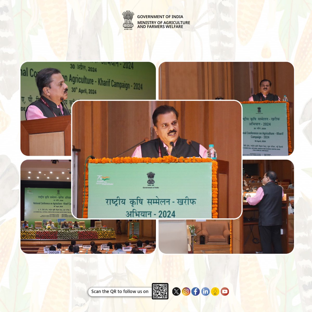 Dr. Mrutyunjay Mohapatra, Director General (Meteorology), @Indiametdept (IMD) addressed the National Conference on #Agriculture for Kharif Campaign 2024 at A.P. Shinde Symposium Hall, NASC Complex, PUSA, New Delhi, on 30th April 2024. #agrigoi #KharifCampaign2024 #monsoon