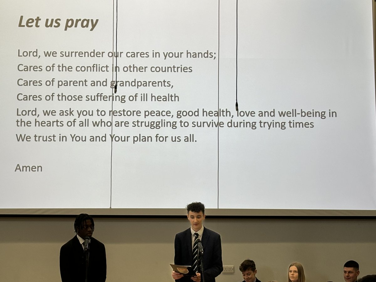 Recently 12T led an assembly looking at surrending to God to the rest of the Sixth Form.