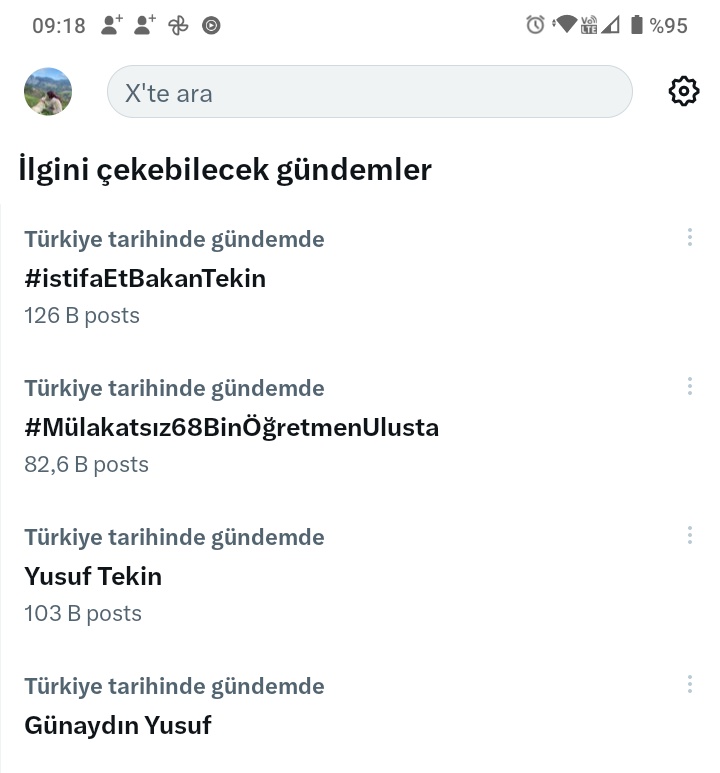 Hala gündemdeyiz. Yusuf Bey'in adını zikrederek uyuyup uyanıyoruz artık. #istifaEtBakanTekin
#Mülakatsız68BinÖğretmenUlusta 
#YusufTekin