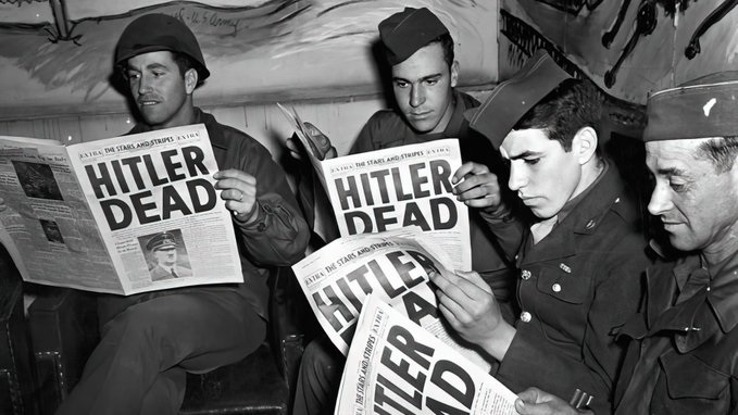 Maybe one of the best news in the 20th century! - Hitler is dead 30. April 1945.    

Vielleicht eine der besten Nachrichten im 20. Jahrhundert! - Hitler ist tot 30. April 1945.    

#OTD #Antifa #HitlerIsDead #Berlin #NoNazis #SmashFascism #AndiesemTag #Antifaschismus