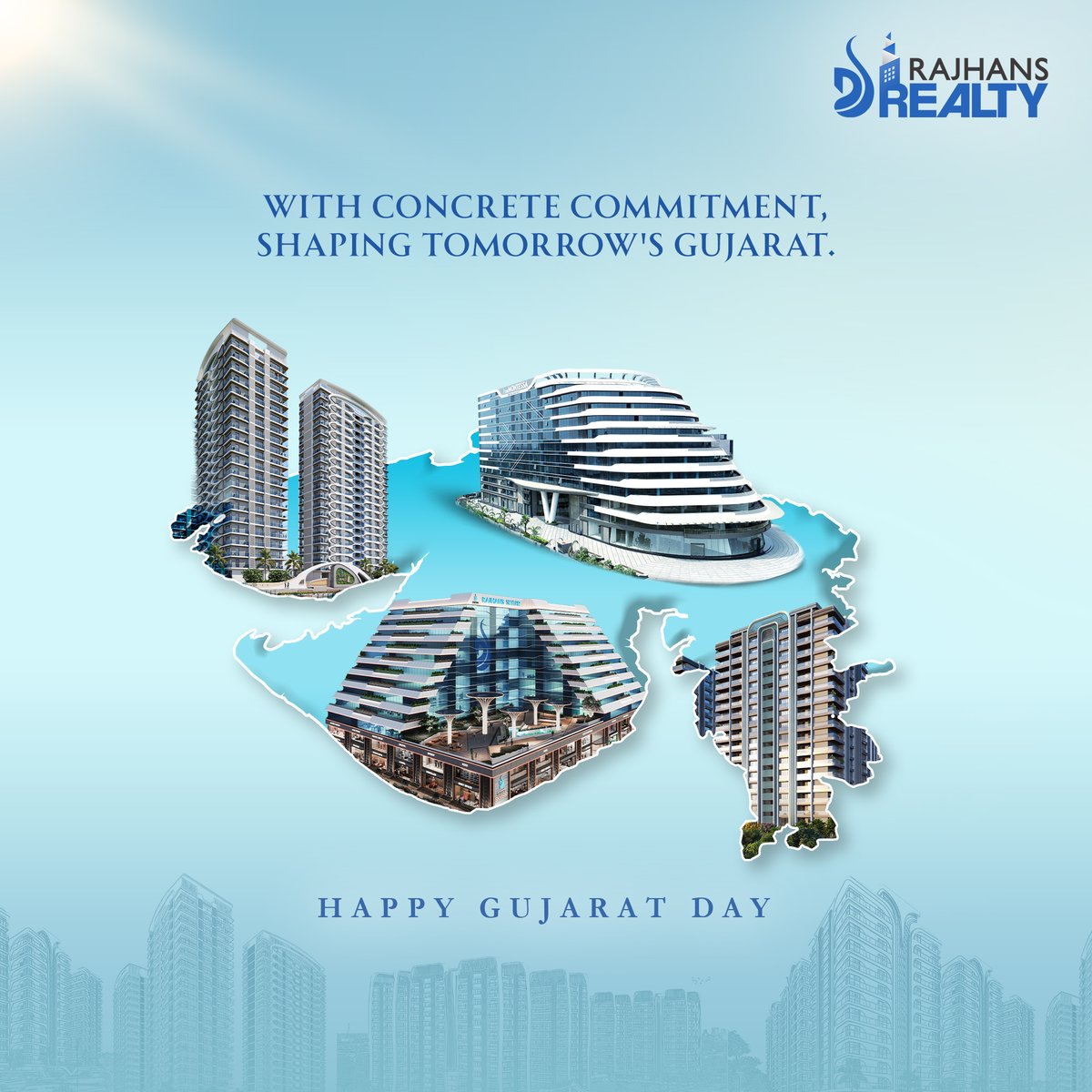 Through visionary projects and unwavering commitment, we're sculpting a brighter tomorrow for Gujarat

Happy Gujarat Day!

#HappyGujaratDay #RajhansRealty #RajhansGroup