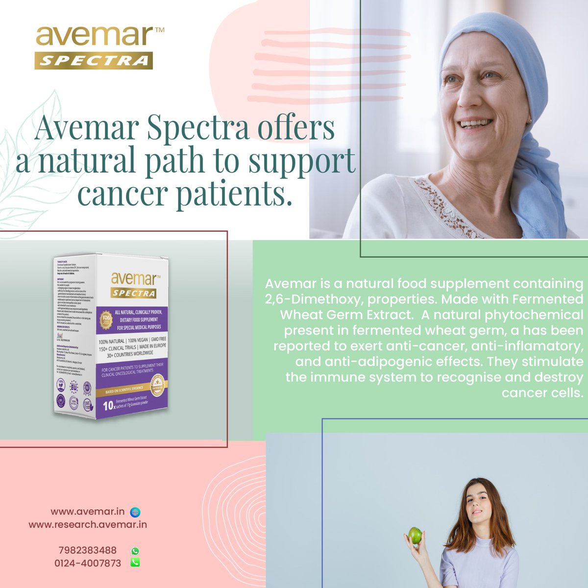 'Embracing each day with Avemar Spectra, a ray of hope in every sip. 🌾💪 #CancerWarrior'
#AvemarSpectraStrength
#fermentedhealing
#WheatGermWarrior
#CancerSupport
#holisticwellness
#radiotherapy
#chemotherapy
#lungcancer
#coloncancer
#oncologist
#Everyone