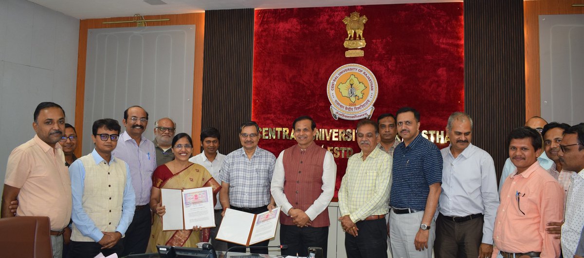 CURajasthan's tweet photo. We've partnered with CSIR-NEERI, India's leading research institute in Env. Sc. &amp; Engg. to tackle areas like Atmospheric Chemistry, Air Quality, Weather &amp; Climate Modeling. Committed to provide sustainable solutions for global concerns. 
Prof Anand Bhalerao 
Vice Chancellor https://t.co/Zd60vrWHqV
