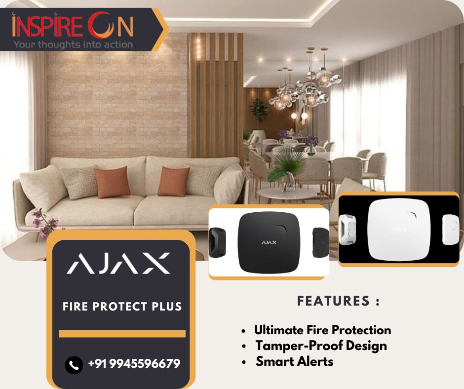 InspireOn Inc
Ajax Fire Protect Plus
The Ajax FireProtect is a wireless fire detector with sensors for heat, smoke, and carbon monoxide (CO).
 #motionsensors #alarmsystemforhome #burglaralarmsnearme #Appenableddevices #smartapp #retrofit #smartcurtain #smartswitch