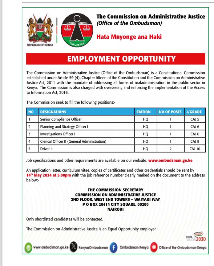 Job adverts at My Gov. 

Try your luck. All the best.
#MunguMbele