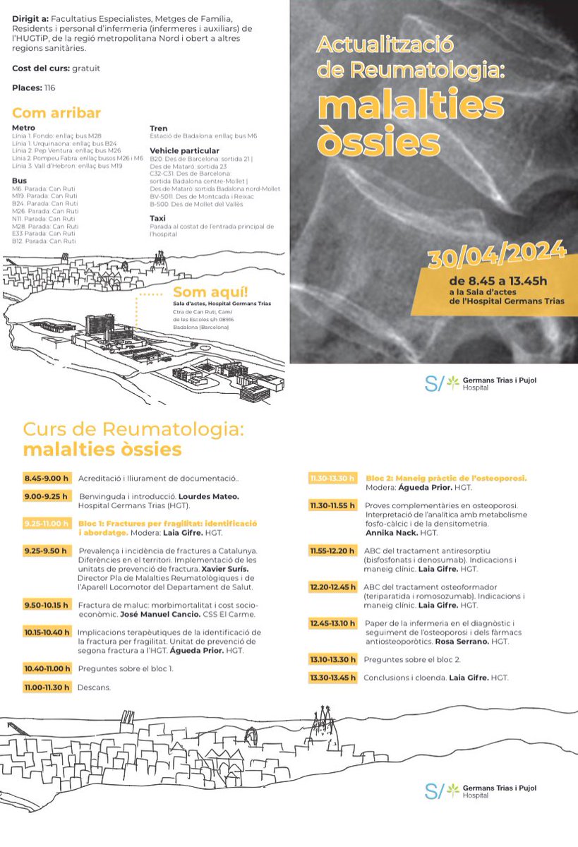 Laia Gifre (@laiagifre1) on Twitter photo Today is the day!
Èxit d’inscrits al curs d’actualització en reumatologia: malalties òssies que es durà a terme avui 30/04 a la Sala d’actes de l’<a href="/hgermanstrias/">Hosp. Germans Trias</a>.
Primer bloc centrat en #FLS
Segon bloc amb un abordatge més pràctic
A punt per començar! Today is the day!
Èxit d’inscrits al curs d’actualització en reumatologia: malalties òssies que es durà a terme avui 30/04 a la Sala d’actes de l’<a href="/hgermanstrias/">Hosp. Germans Trias</a>.
Primer bloc centrat en #FLS
Segon bloc amb un abordatge més pràctic
A punt per començar!
