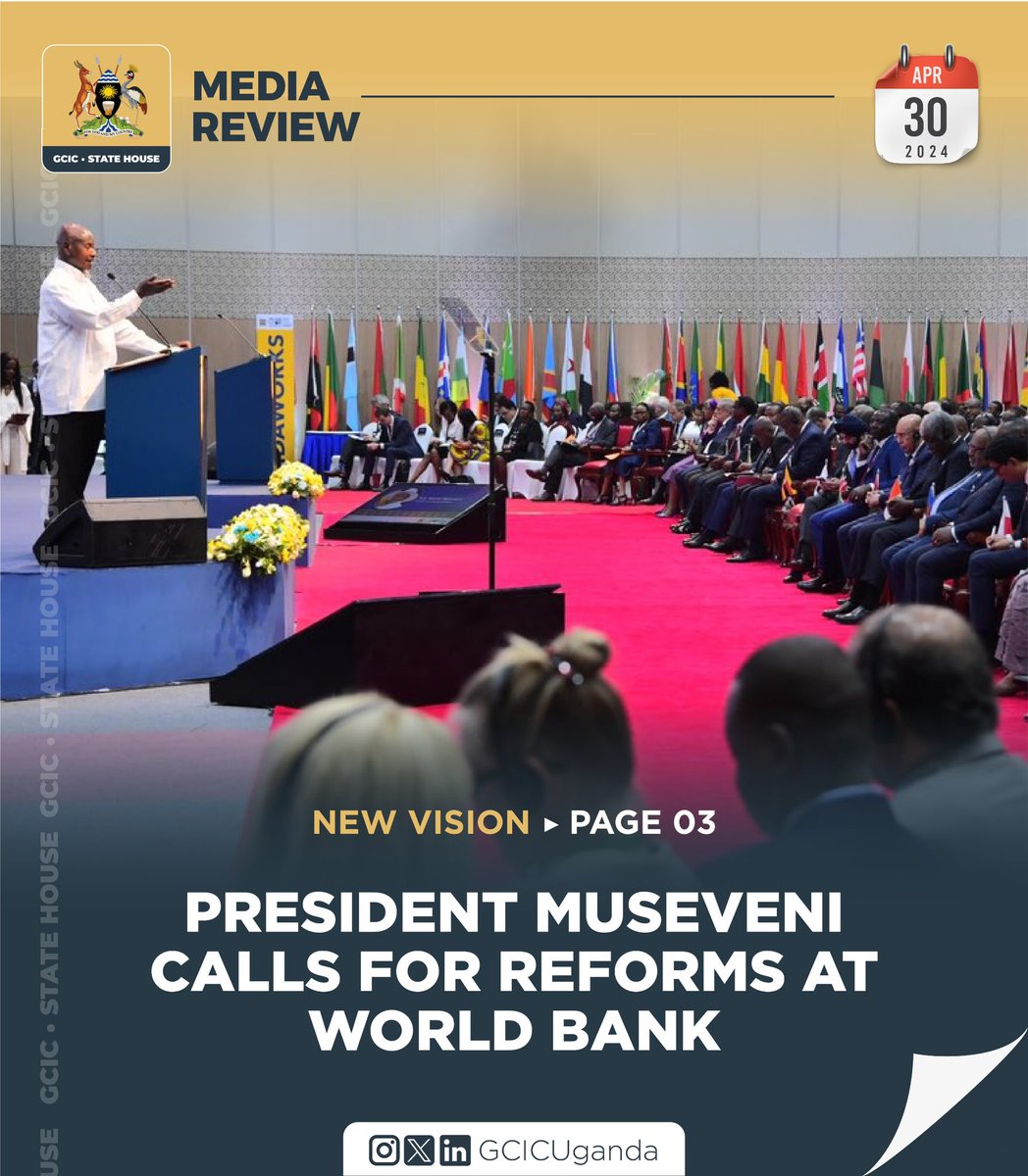 ▶️@GovUganda instructs innovators to register their work. ▶️President Museveni calls for reforms at the World Bank. ▶️PACED roots for Ugandan products entering China. #GCICMediaReview These and more in the link below ⬇️⬇️⬇️ media.gcic.go.ug/gcicmediarevie…