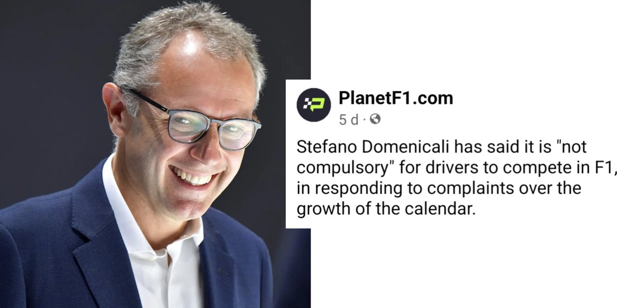 It's a Sprint weekend and #StefanoDomenicali doesn't understand the criticism. It's also NOT COMPULSORY to watch every race or sprint race. Eventually this is what's going to happen. A raceweekend will become so average that normal fans don't mind skipping a race and watch