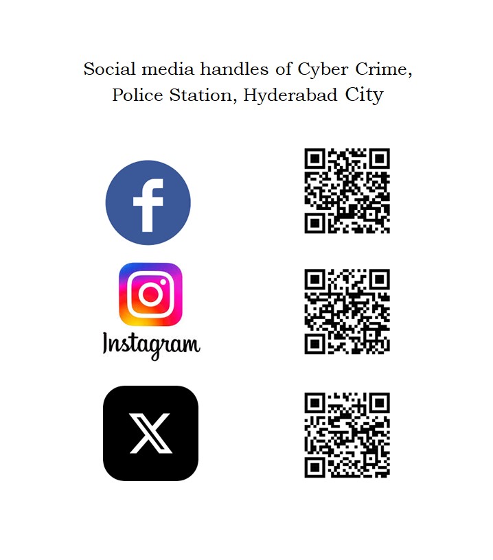 Good morning everyone,
Please follow official social media platforms of Cybercrime police station Hyderabad to create more awareness about cyber frauds. Thanks