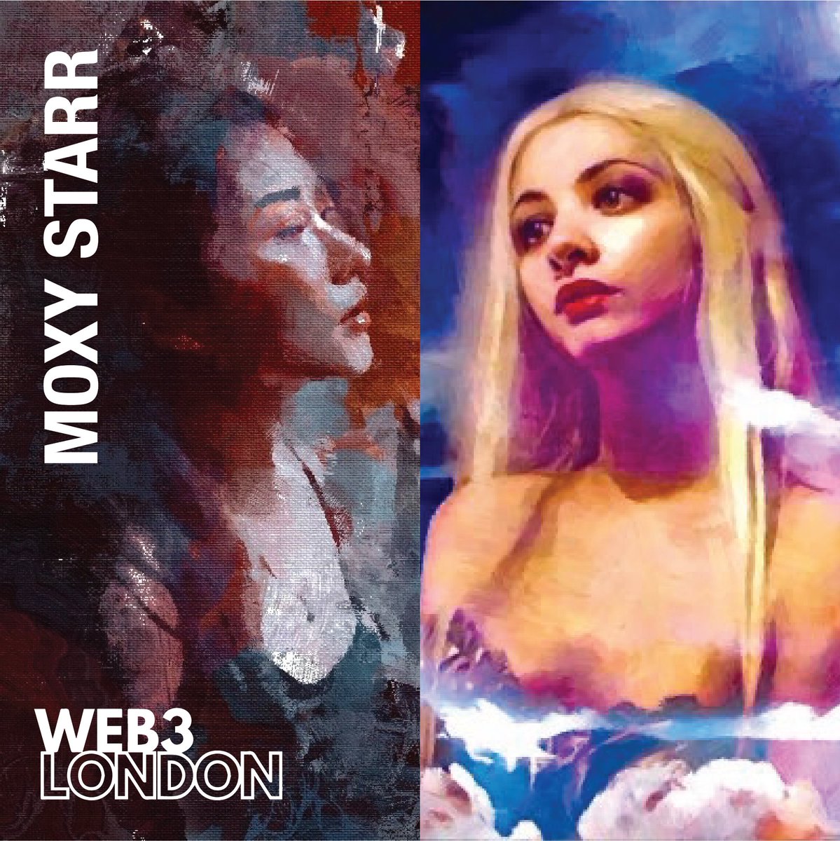 Meet the artist! 🌌 Dive into the mystical world of Moxy Starr, where art meets introspection. Her mesmerizing creations explore themes of mental health and disability, offering a unique perspective at #Web3London. @moxystarr