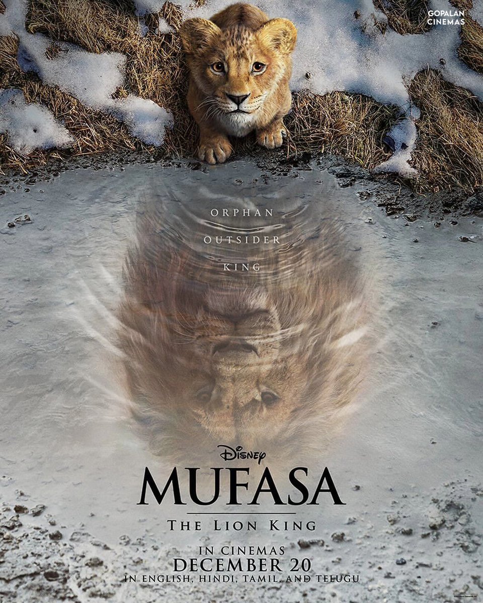 Orphan, outsider, king. #Mufasa: The Lion King, in English, Hindi, Tamil and Telugu. Releasing only in Gopalan cinemas, December 20. #Gopalan #Gopalancinemas #cinemas #lionking #releasing