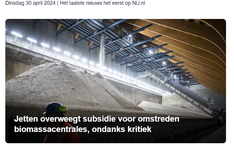 Het failliet van Rob Jetten en zijn #energietransitie ziet er zo uit.👇#biomassa