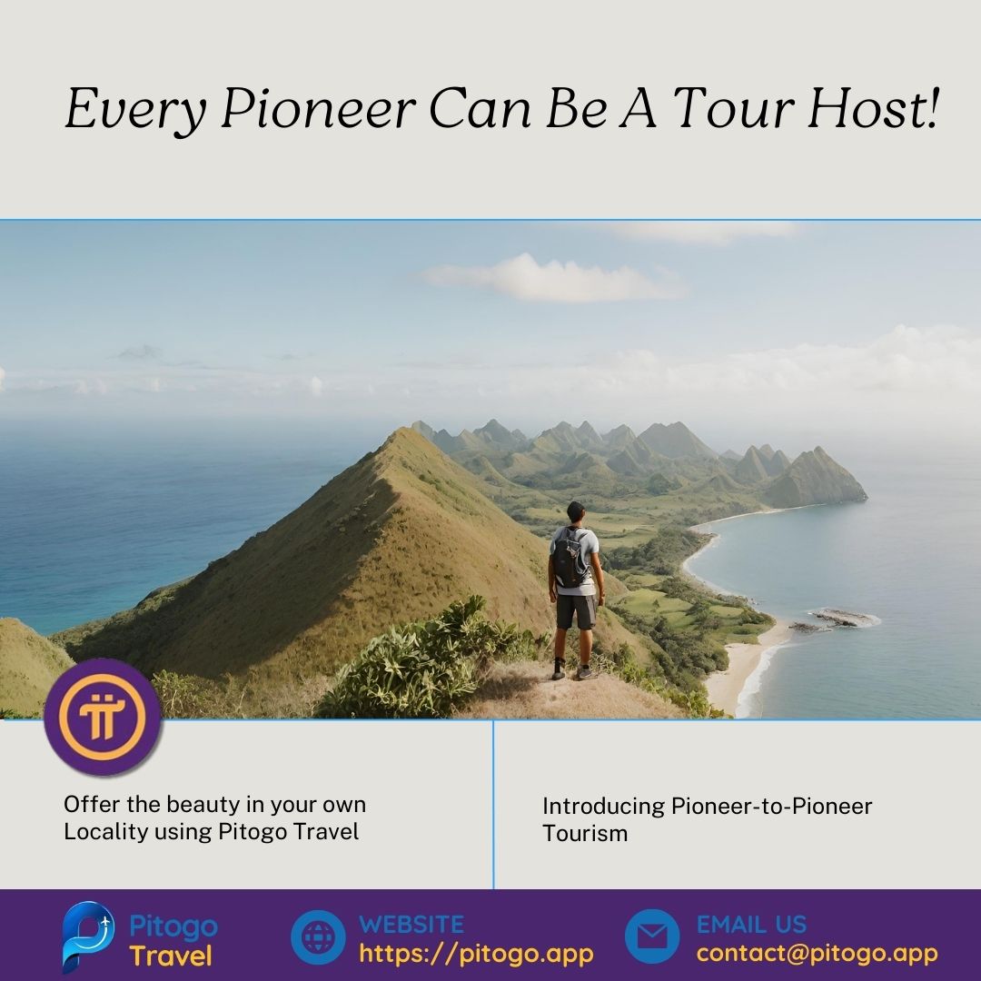 Imagine designing an itinerary that takes travelers off the beaten path, revealing the best-kept secrets of your hometown. P2P Tourism allows you to share your passion for exploration while earning rewards in Pi, the digital currency of the future.

#PitogoTravel #P2PTourism