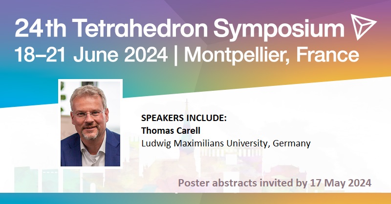Meet the #TETSymp speaker: Thomas Carrell @CarellThomas @CarellGroupLMU to give invited lecture on the prebiotic origin of RNA nucleosides and an RNA-peptide world. Poster abstracts invited. View the programme and register at spkl.io/601942eiJ