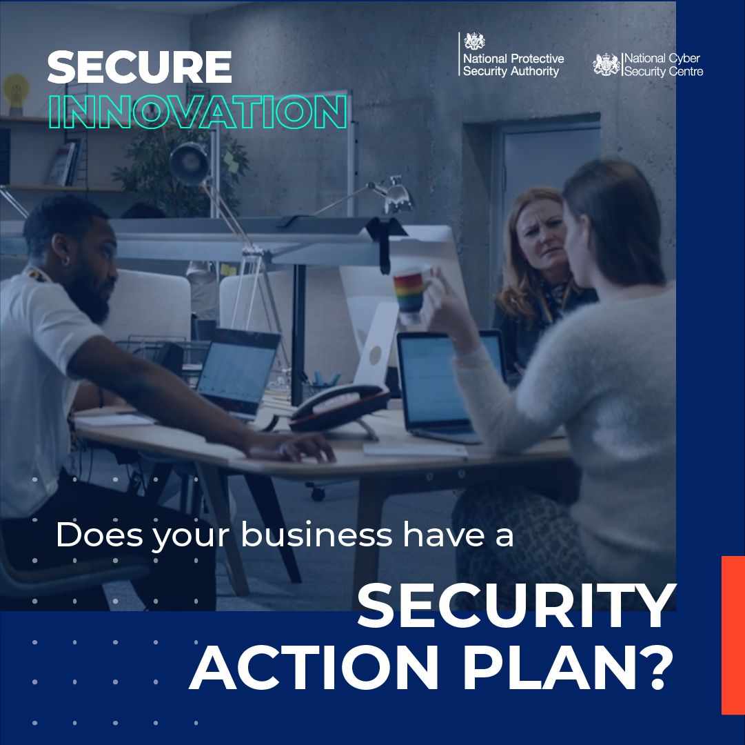 Does your business have a security action plan? The security threat to UK tech companies is growing. The Secure Innovation Personalised Action Plan is here to help. #secureinnovation @NCSC Answer some simple questions here! buff.ly/3WaUZIM