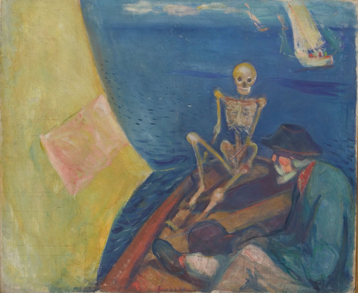 Døden ved roret / Death at the helm, 1893. Olje på lerret / Oil on canvas. Dimensions: 100,5 × 120,5 cm

#munchmuseet #EdvardMunch #MUNCH