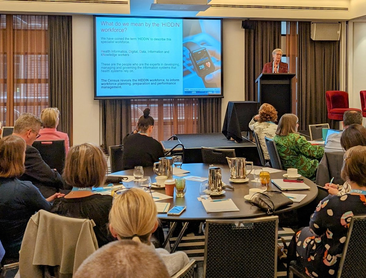 Prof @kgray3010, CDTH in collaboration with Kerryn Butler Henderson, Charles Sturt Uni presented at the @TheInstituteDH Digital Health Workforce earlier today in Sydney, and shared the results of the 2023 digital health census. 🗞️ Read the census here: rmit.edu.au/partner/hubs/d…