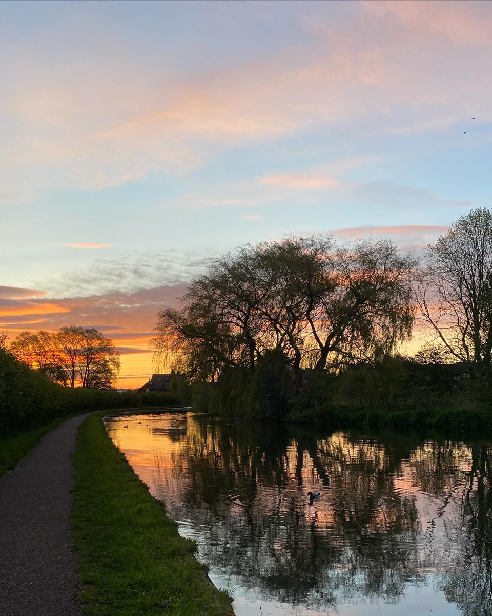 Drying out paths, lots of ducks and a slight breeze today. But what a treat to be out before the sun rises on this glorious morning! #dailywalk #timeinnature #wellbeing #canal #earlymorning #sunrise