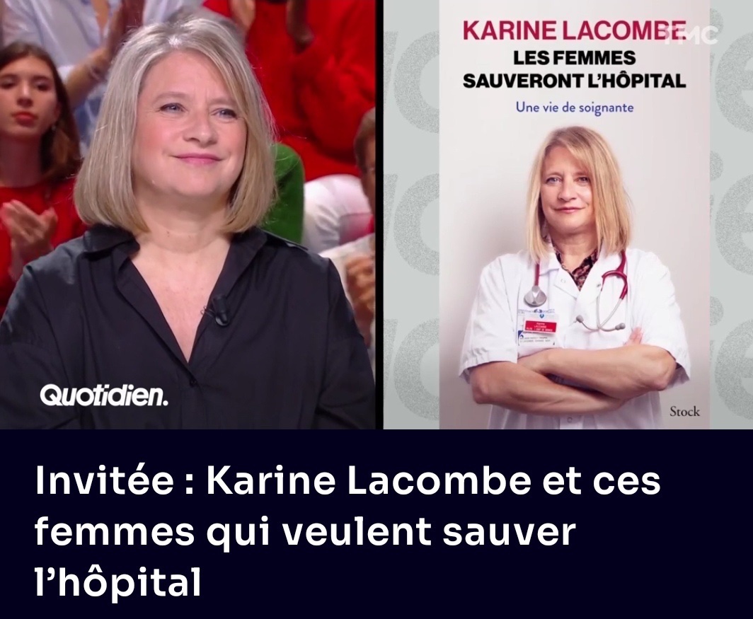Depuis son interview par @JouanAnne1 , Karine Lacombe, infectiologue et cheffe de service de St Antoine ,incarne le #MetooHopital
Dans ce monde , les femmes sont bien décidées à reprendre la place qui leur revient #Quotidien #TMC 
tf1.fr/player/c5667a0…