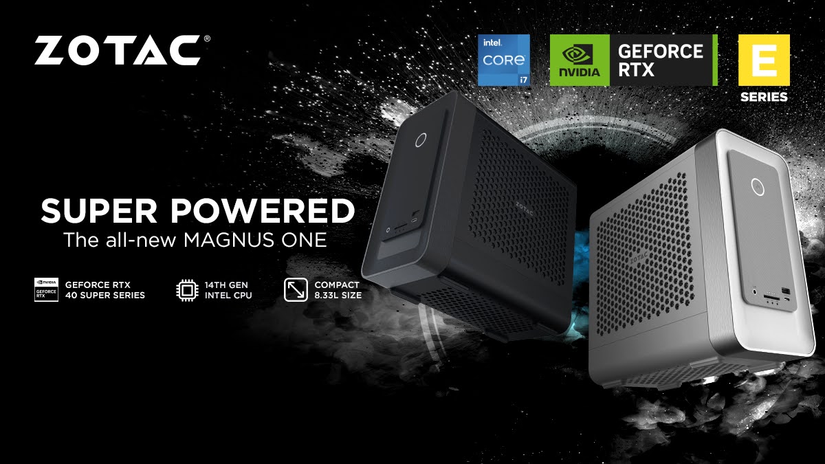 The all-new ZBOX MAGNUS ONE is SUPER POWERED and packing more firepower than ever. Equipped with the latest generational PC hardware, MAGNUS ONE brings even more performance in the same compact 8.33 liter size. Learn more - bit.ly/4cTwuFK #MAGNUSONE #GEFORCERTX #SUPER