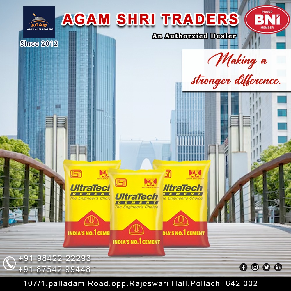 Agam Shri Traders
'Making a stronger difference'
Call us: +91 98422 22293 / 87542 99448
#agam #agamcement #strong #cement #announcement #mealreplacement #positivereinforcement #cementerio #cemento #commencement #renforcementmusculaire #babyannouncement #productplacement